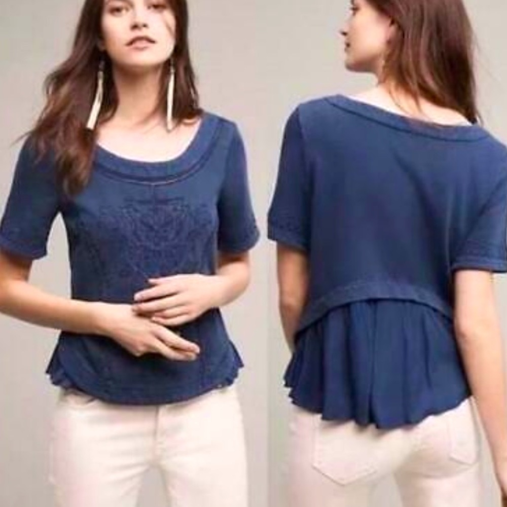 Anthropologie Saturday Sunday Peplum Top XS